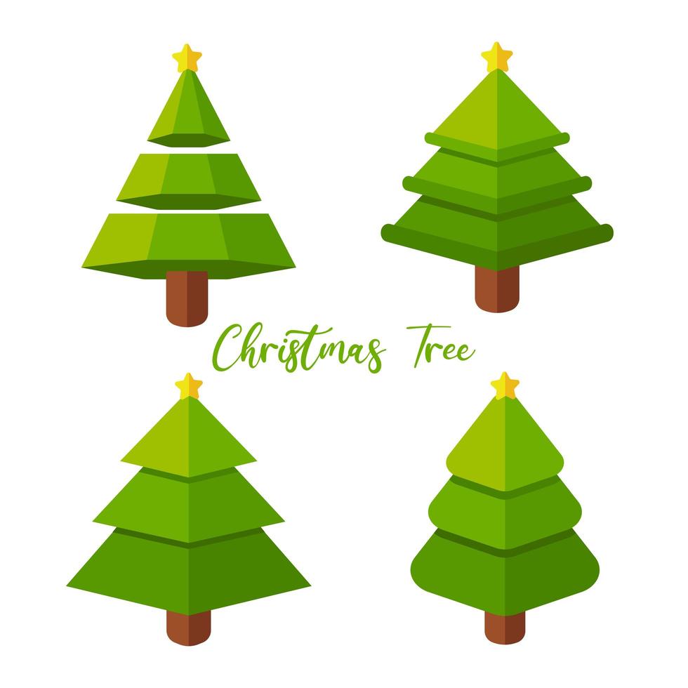conjunto de árbol de navidad de dibujos animados 1430493 Vector en Vecteezy
