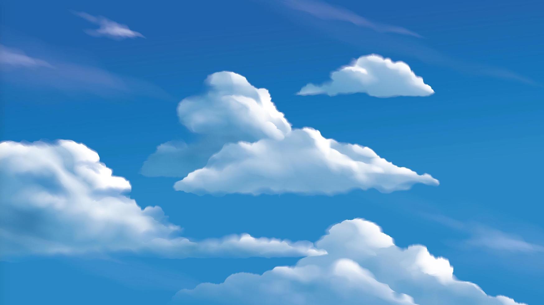 Stratocumulus clouds on the bright blue sky vector