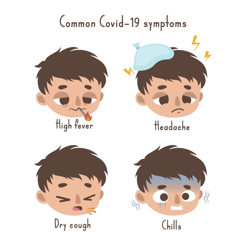 Common Coronavirus symptoms design vector