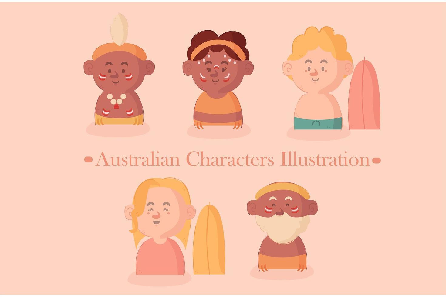 Australian Characters Pack vector