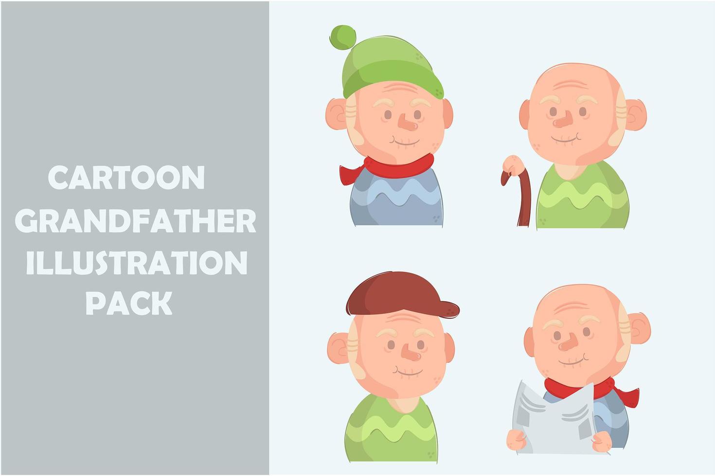 Cartoon Grandfather Pack vector