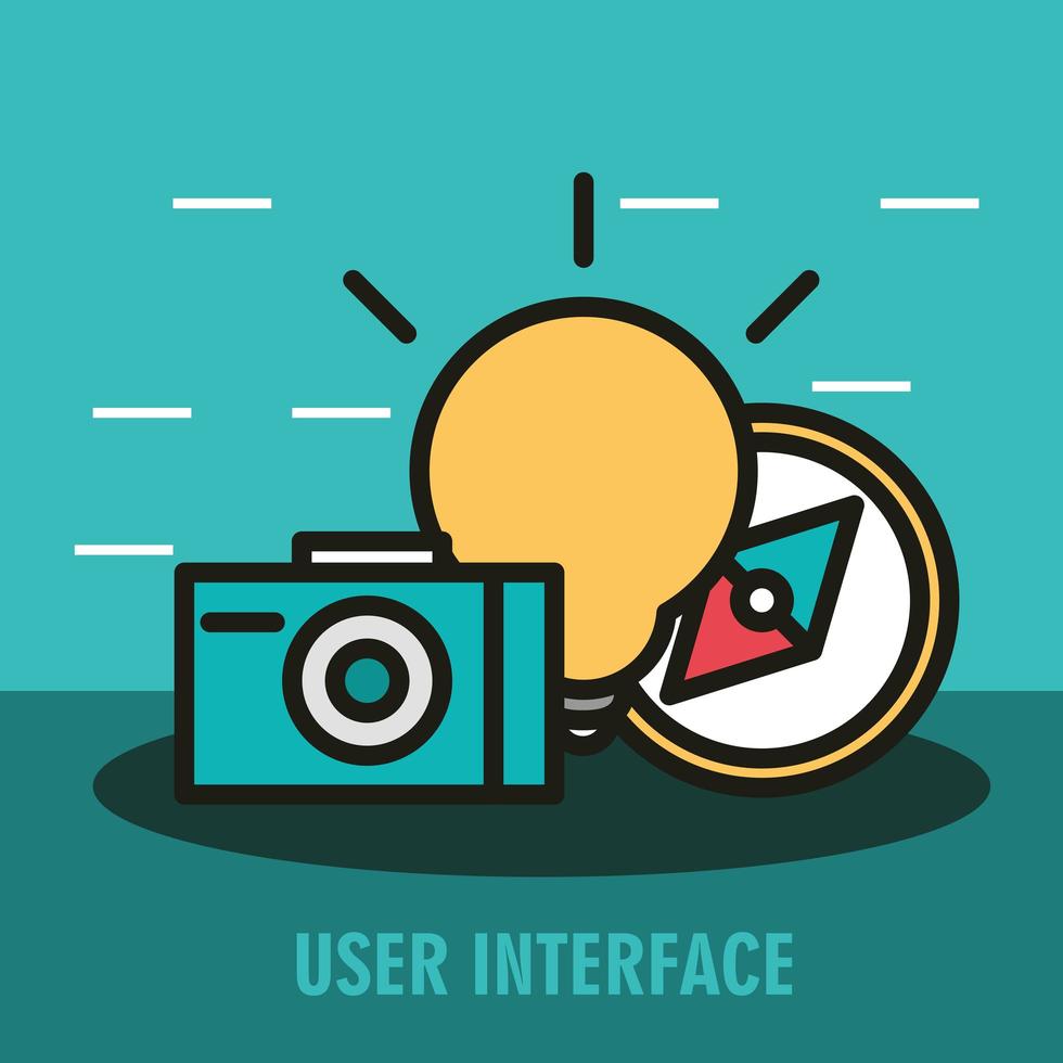 User interface composition with line icons vector