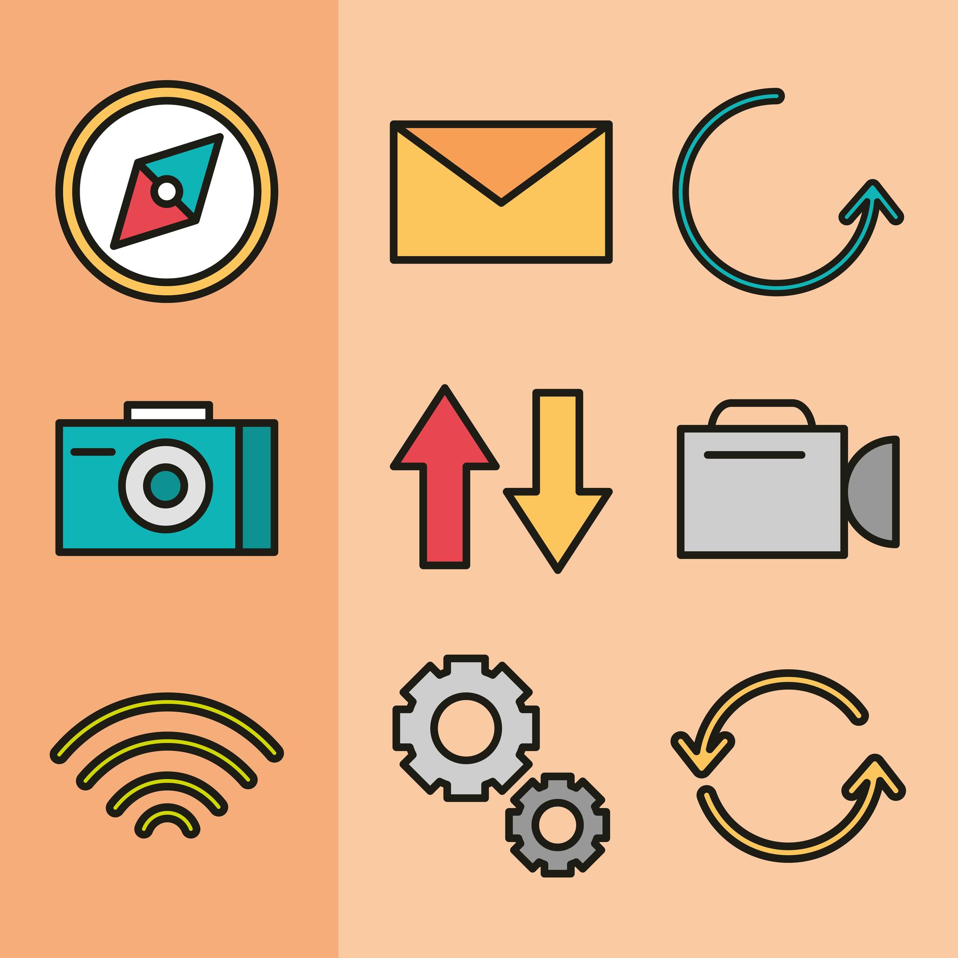 User interface icon set 1430538 Vector Art at Vecteezy