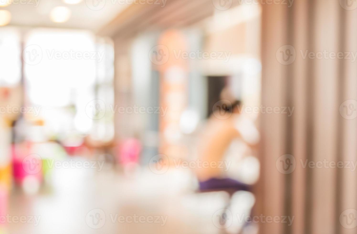 Coffee shop blur background with bokeh image . photo