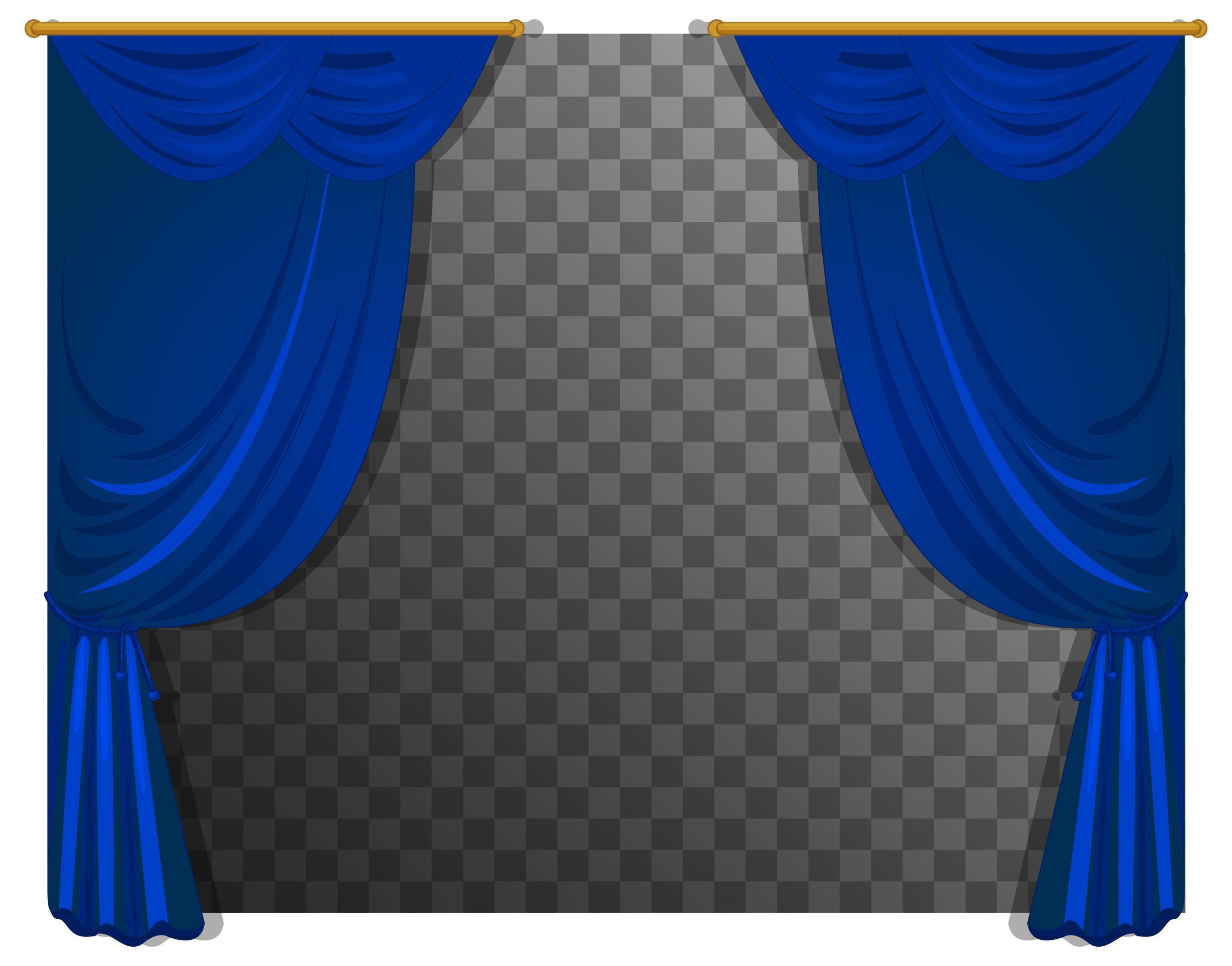 Blue curtains isolated 1431128 Vector Art at Vecteezy