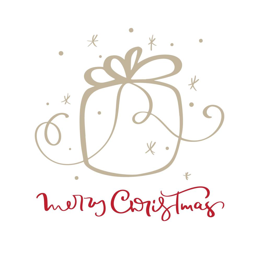 Merry Christmas calligraphic gift design vector