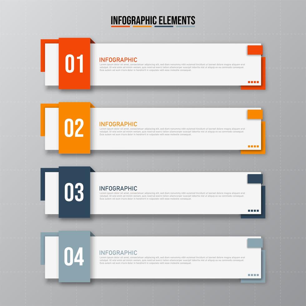 Colorful rectangular infographics elements vector