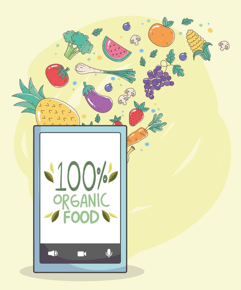 Healthy menu and fresh food e-commerce composition vector