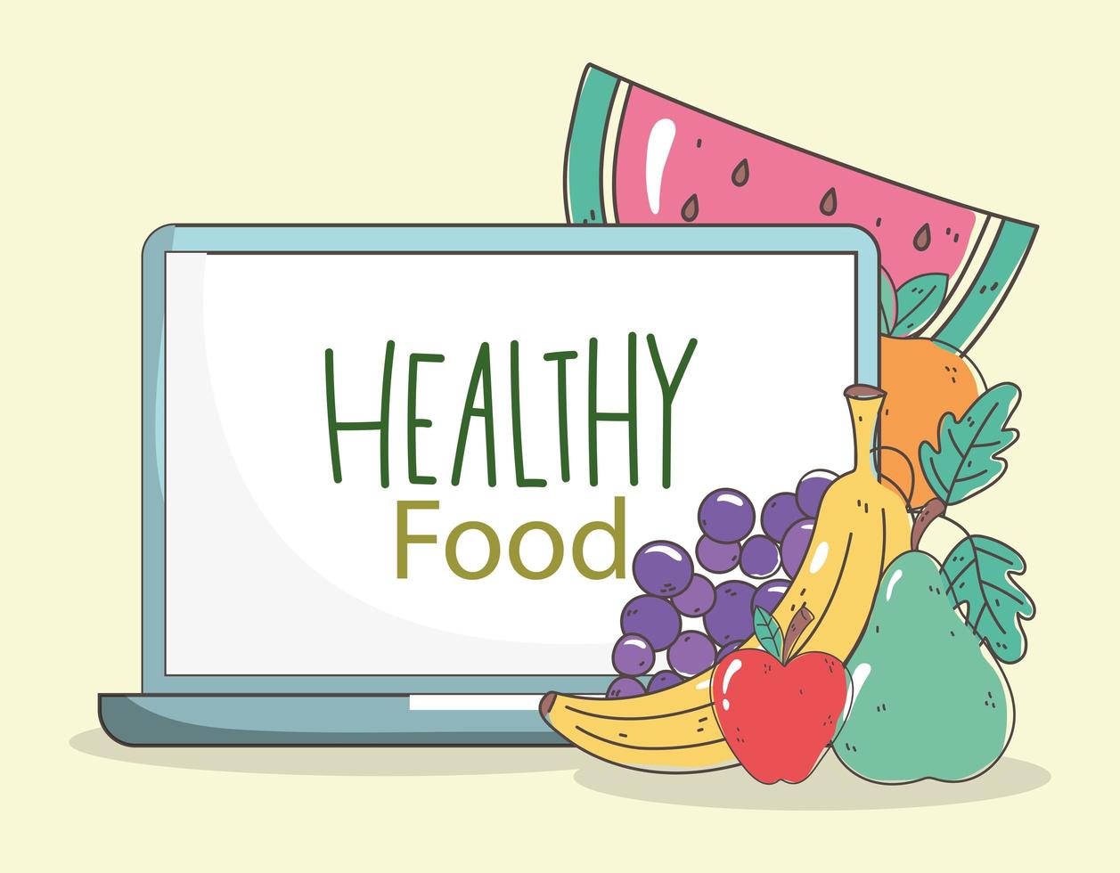 Healthy menu and fresh food e-commerce composition vector