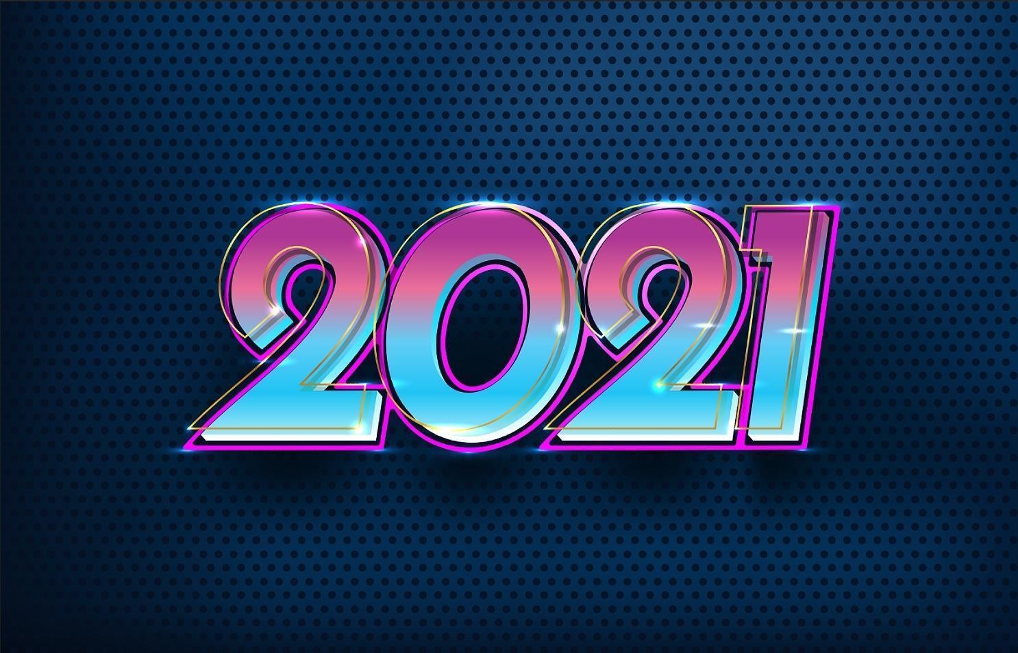 Futuristic Elegant Happy New Year 2021 vector