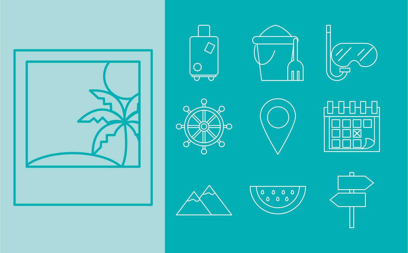 Travelling and tourism icon set vector