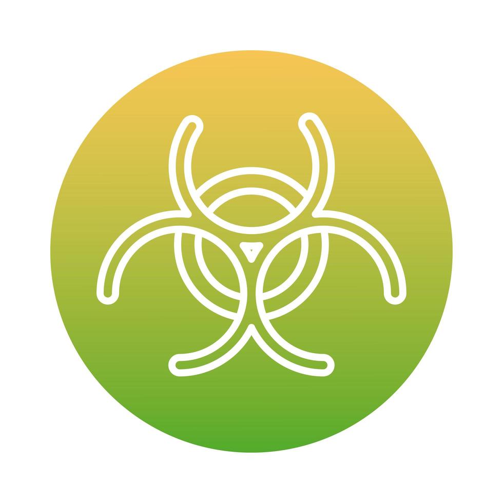 Biohazard signal caution block style icon vector