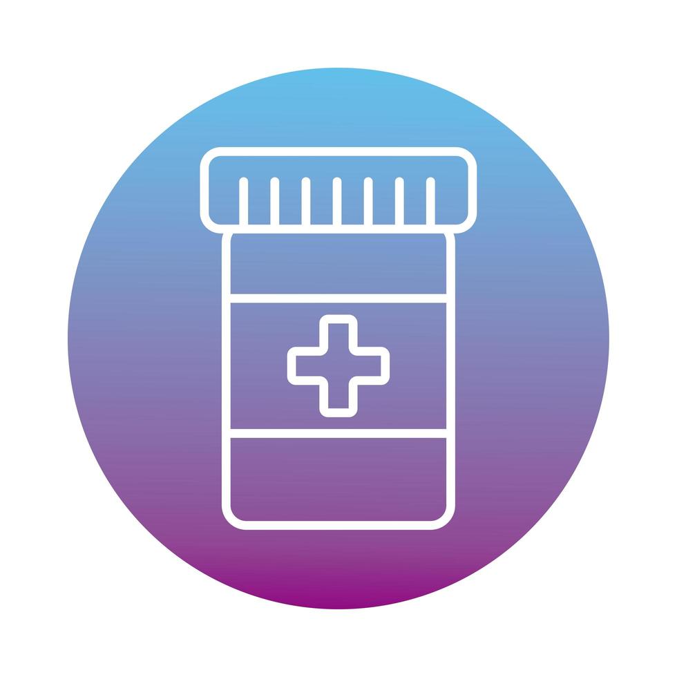 Medical bottle drugs block style vector