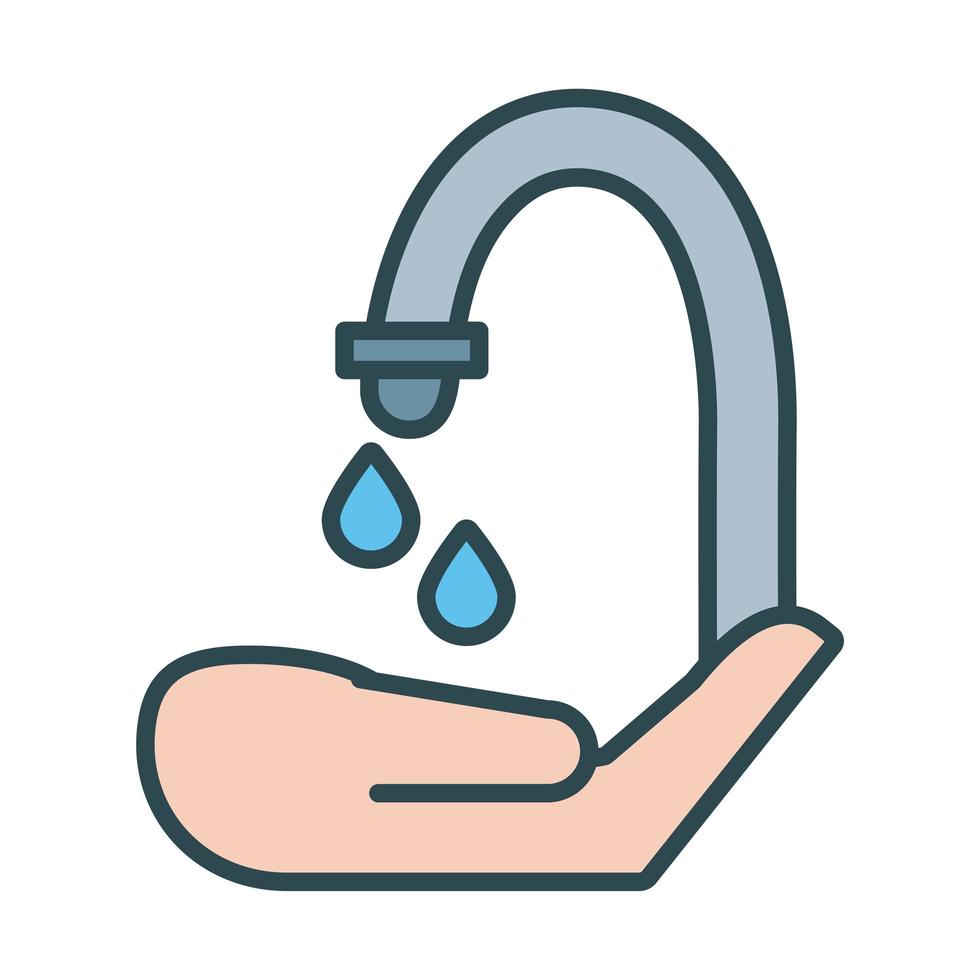 Hand washing fill style icon vector