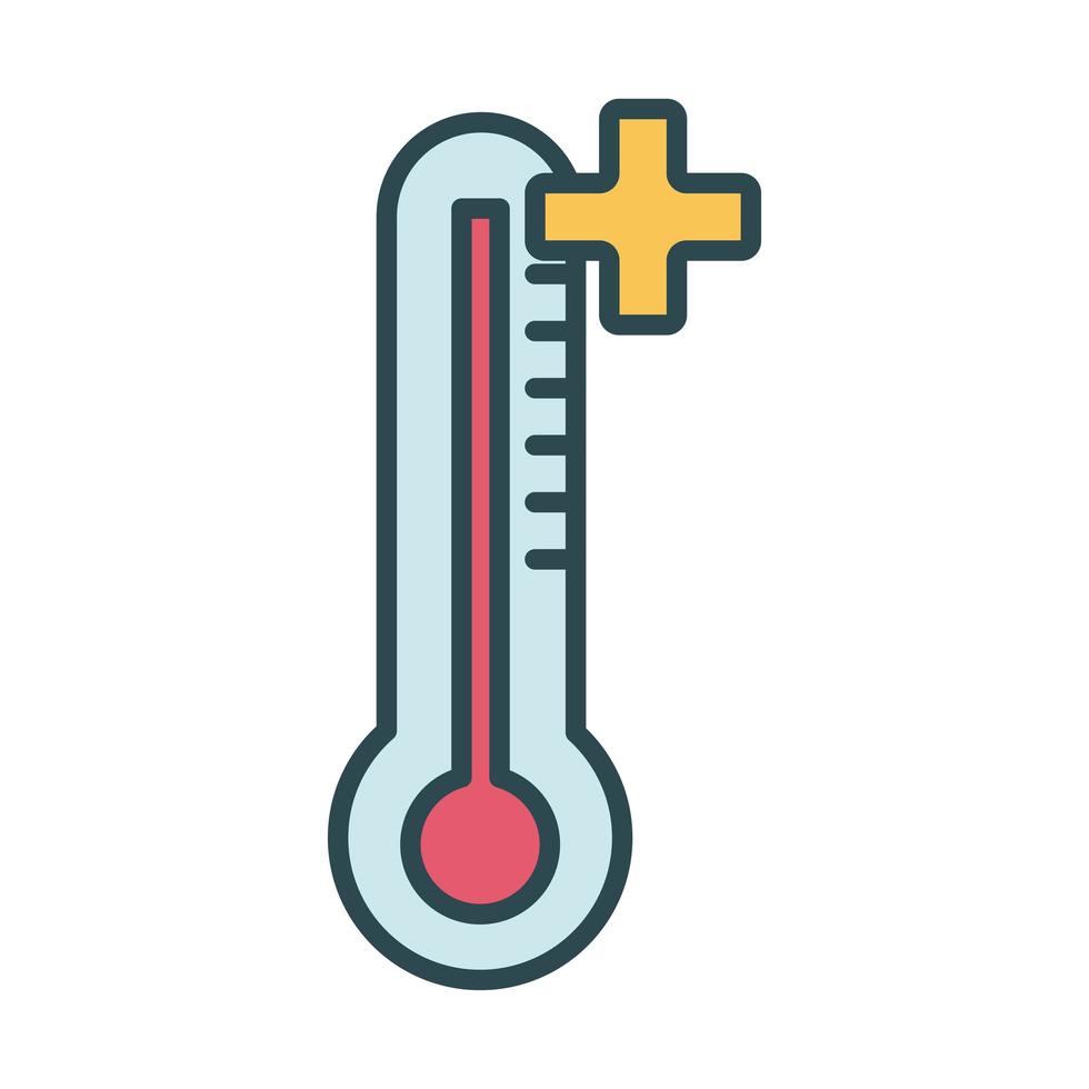 termómetro medida de temperatura estilo de llenado vector