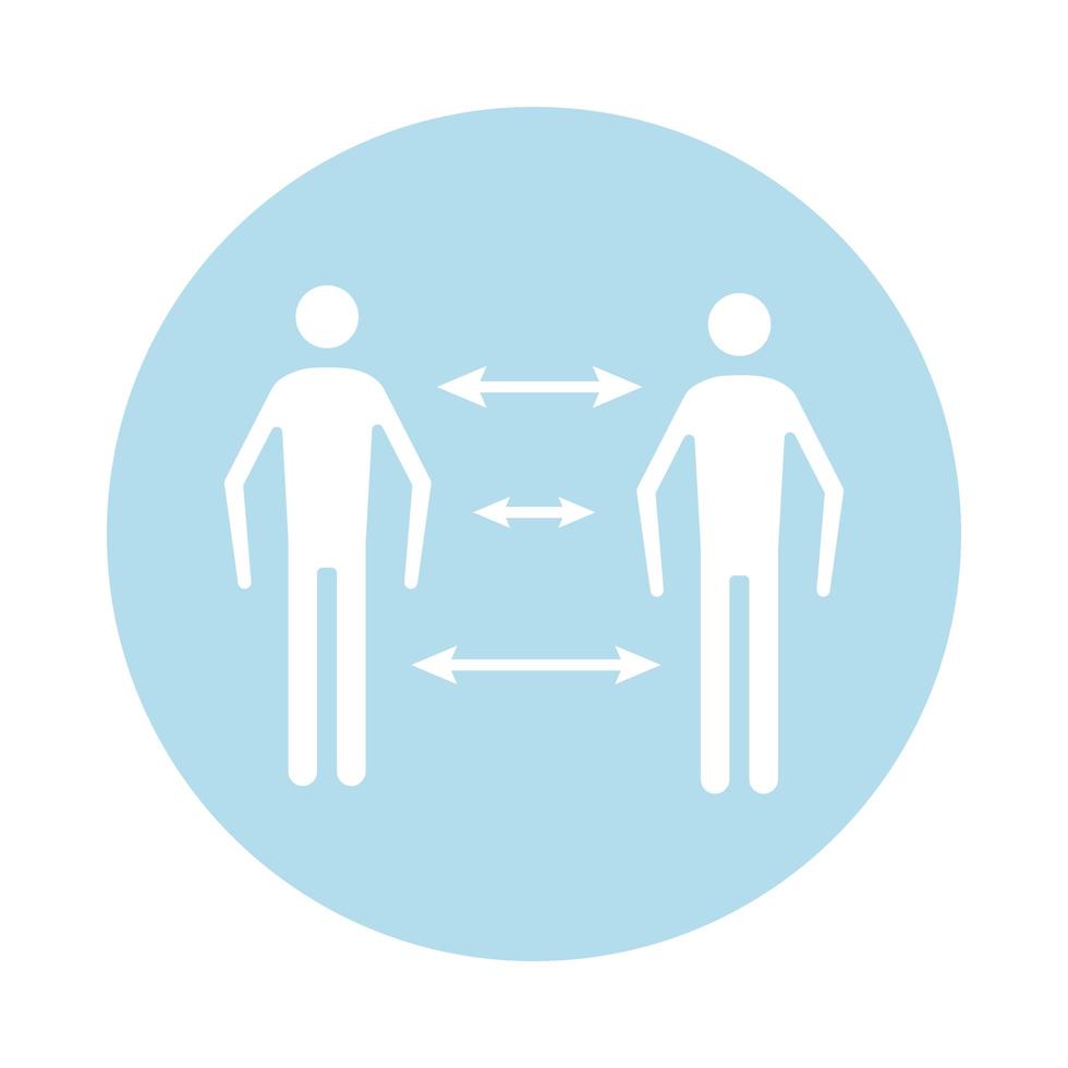 Humans figures with arrows block silhouette style icon vector