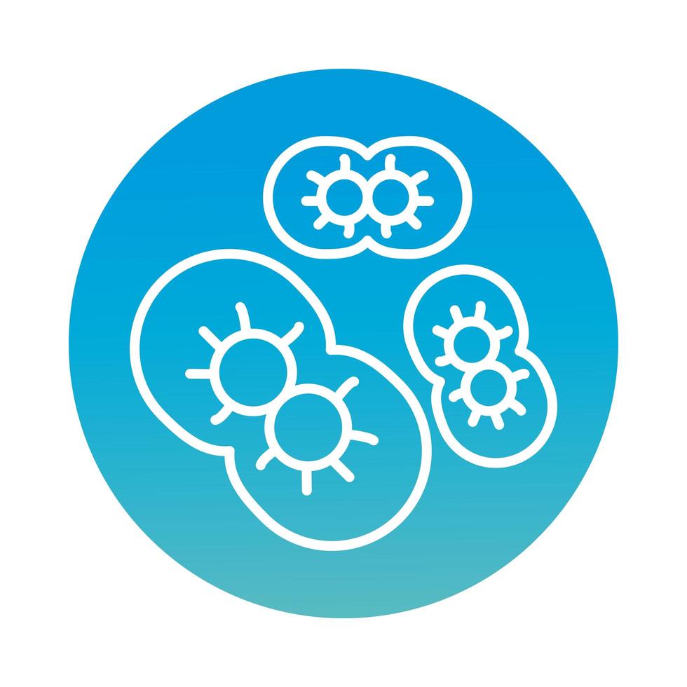 Infected cells with covid19 block style icon vector