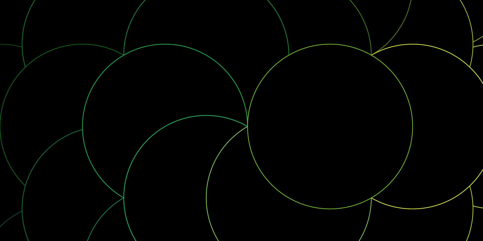 Fondo de círculos contorneados verde y amarillo vector