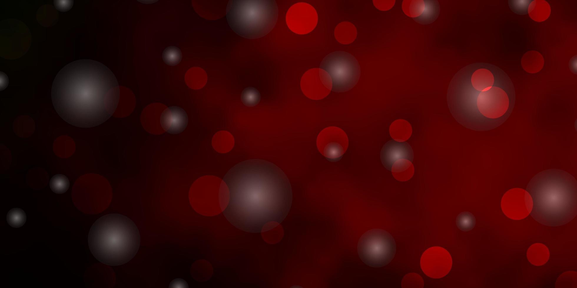 Dark red pattern with circles, stars. vector