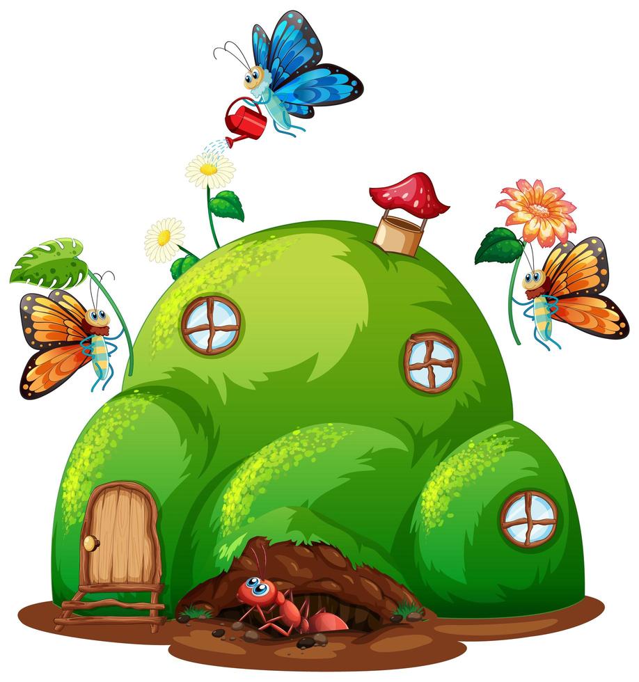Gardening theme with insects vector
