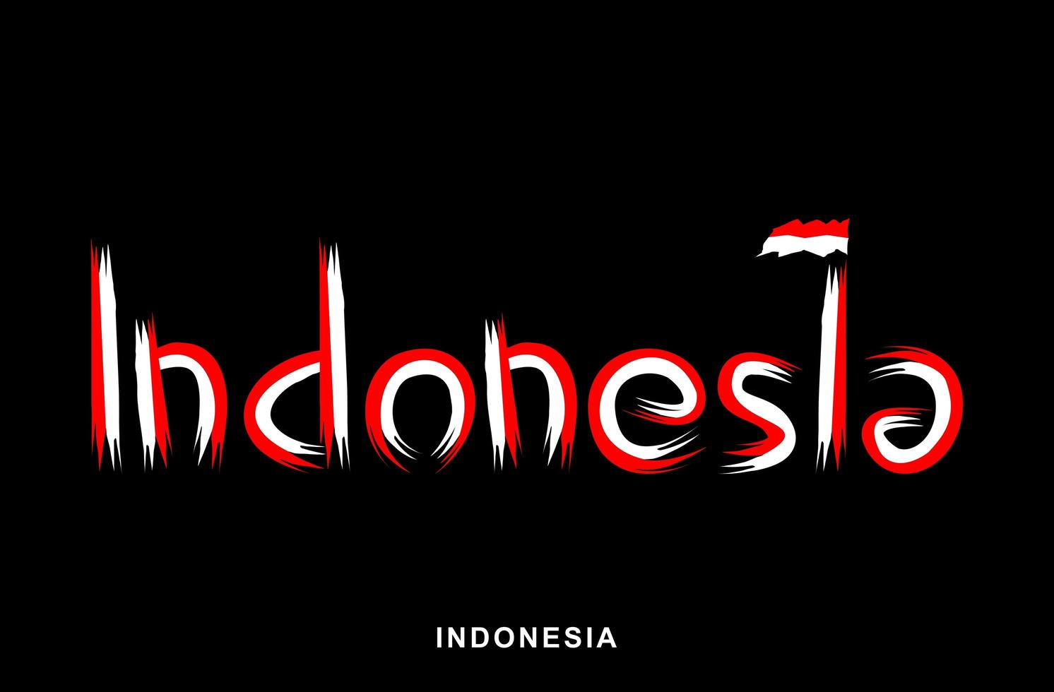 Indonesian red and white painted brush vector