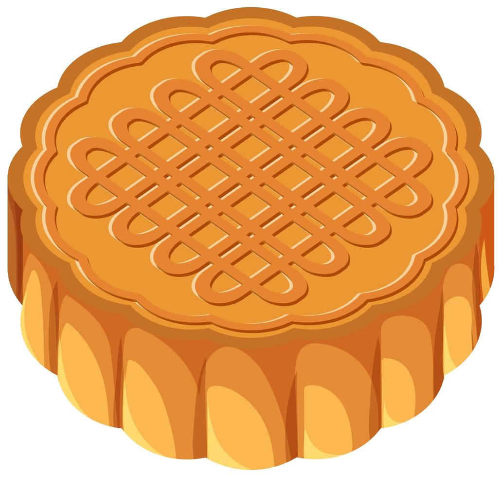 Isolated mooncake on white background vector