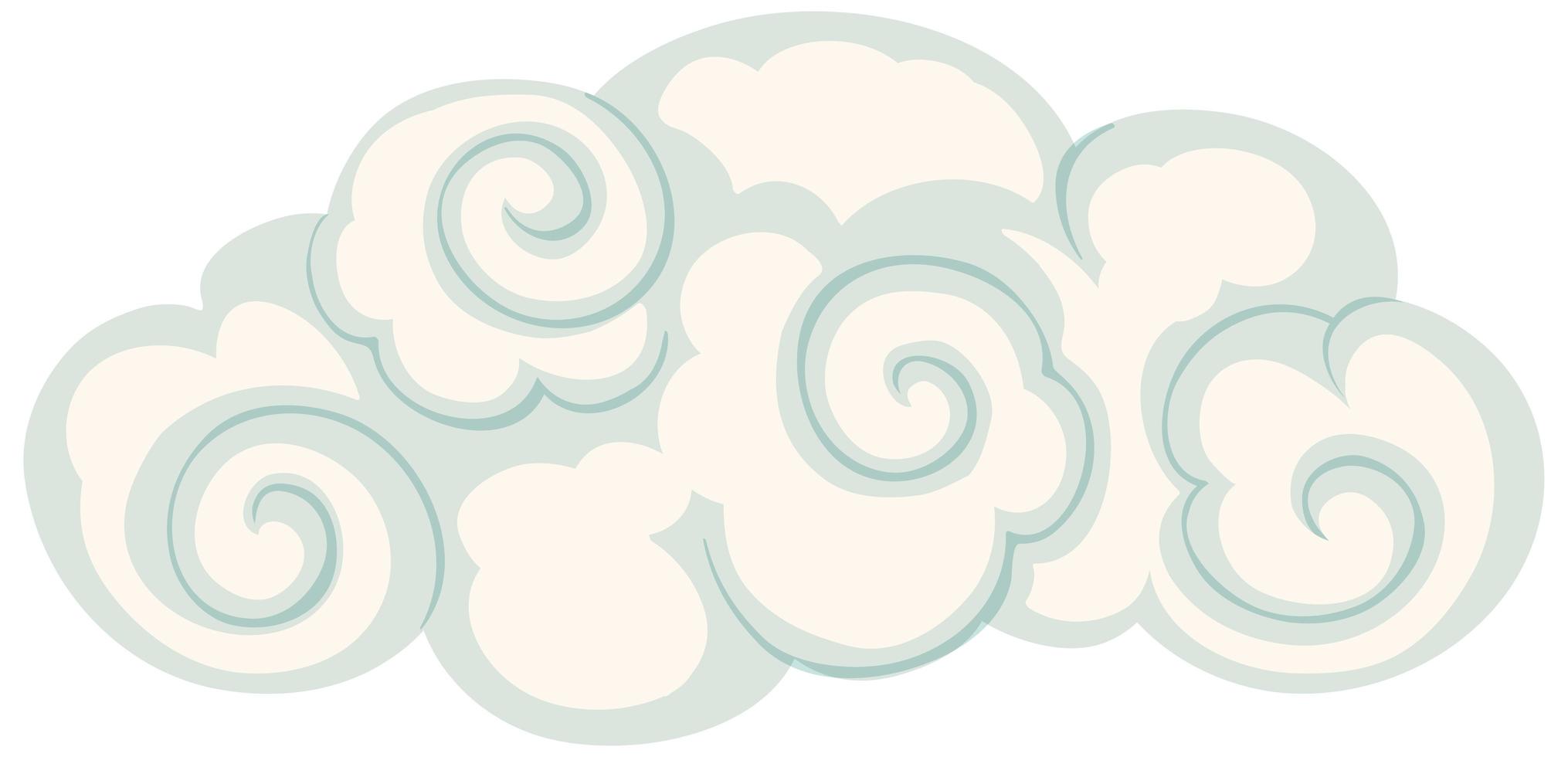 Isolated cloud chinese style vector