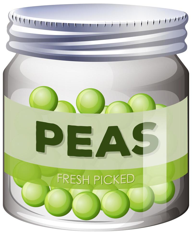 Peas preserve in glass jar vector