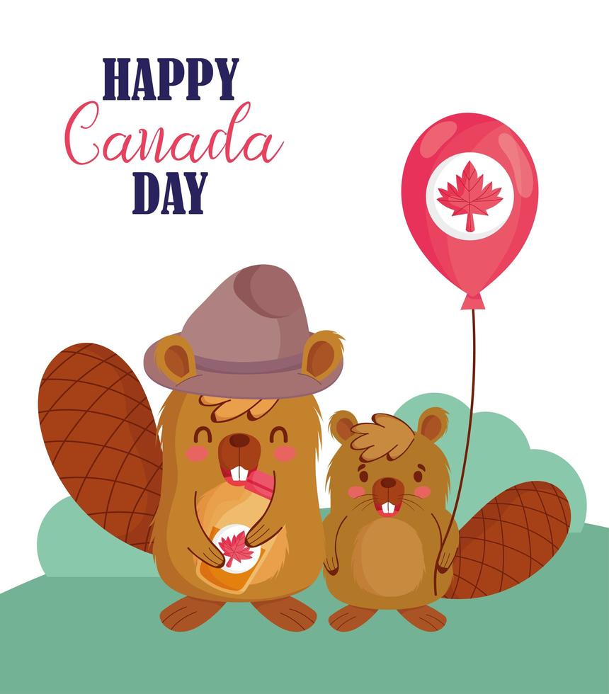 feliz día de canadá celebración banner vector