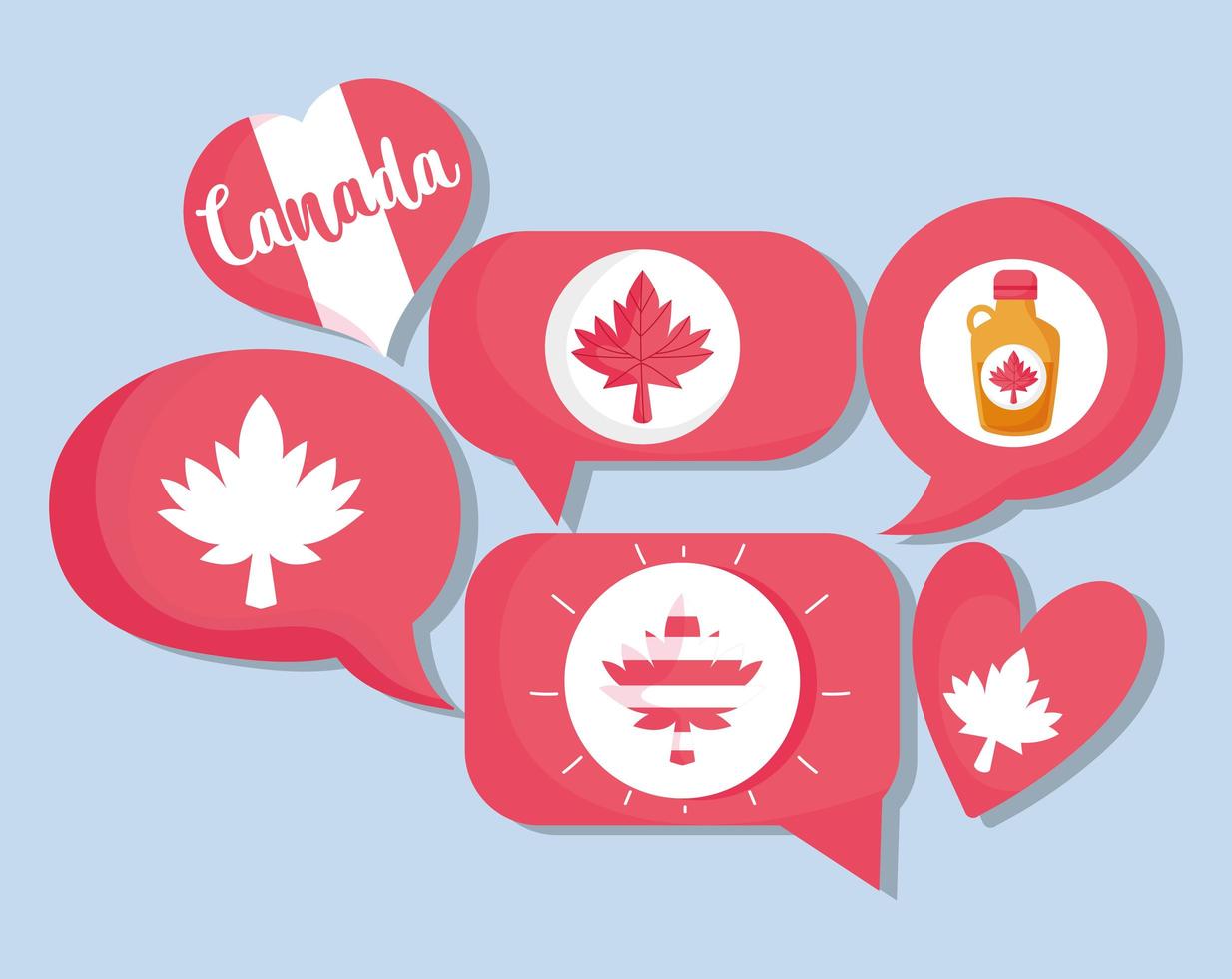 iconos canadienses para la celebración del día de canadá vector