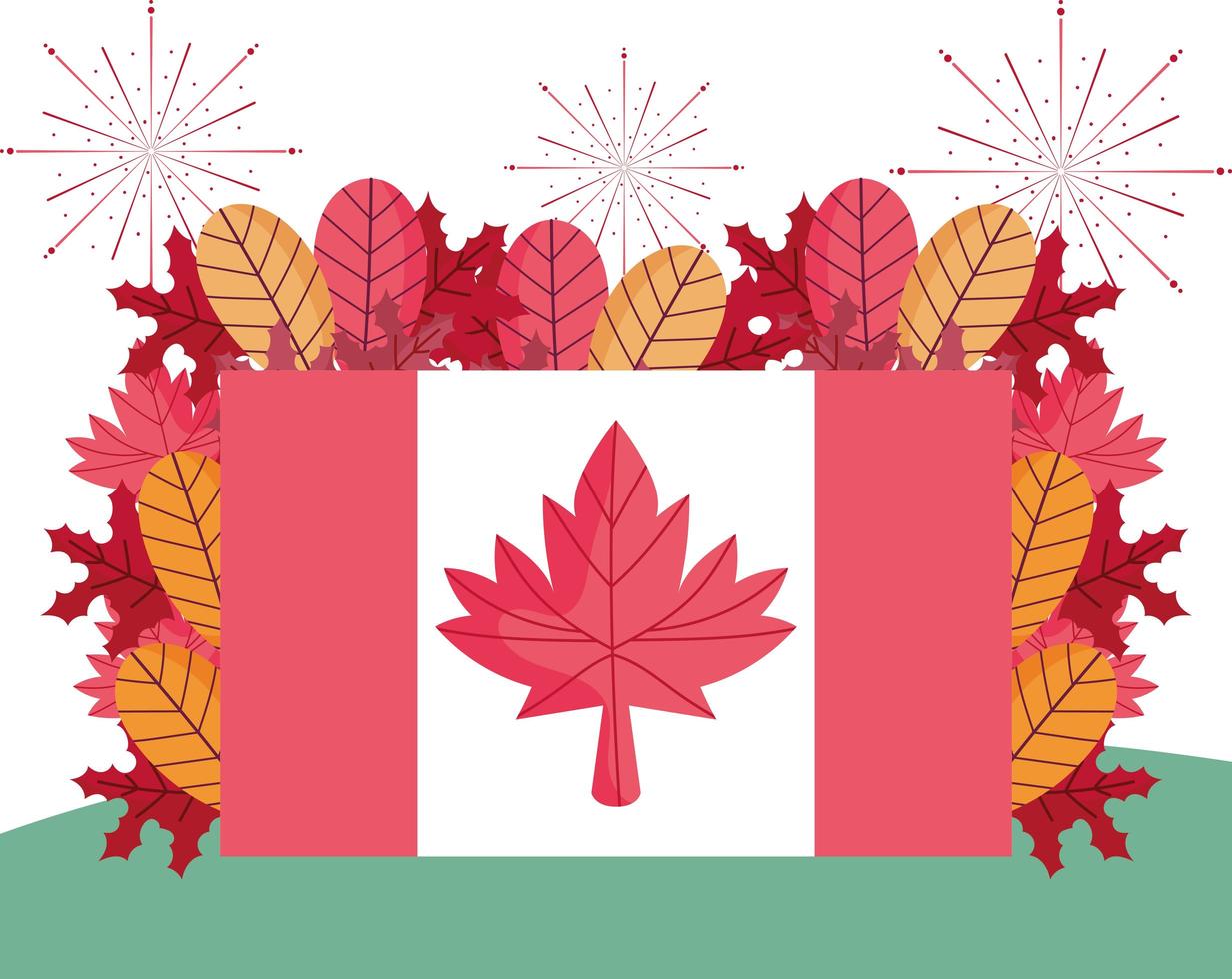 feliz día de canadá celebración banner vector