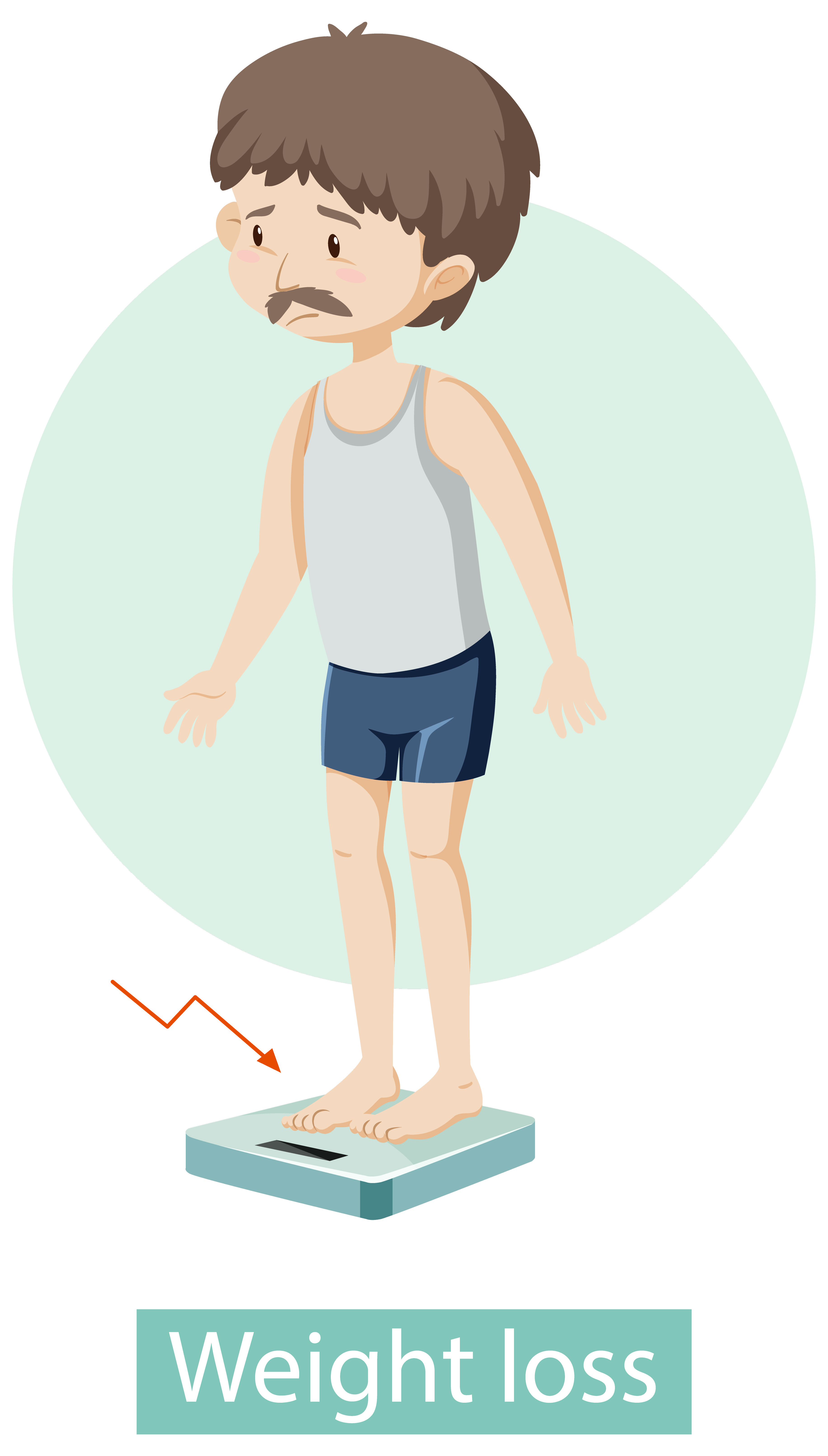 Cartoon character with weight loss symptoms 1432753 Vector Art at Vecteezy