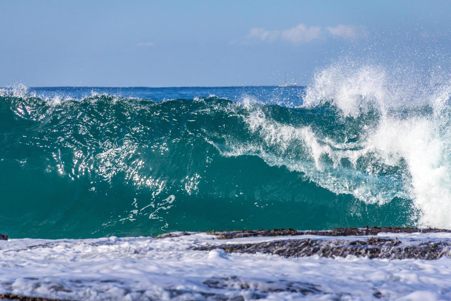 Blue ocean waves photo