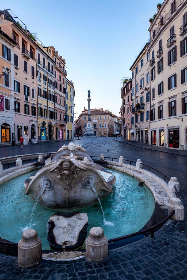 Rome, Italy, 2020 - Water fountain in the middle of the city photo