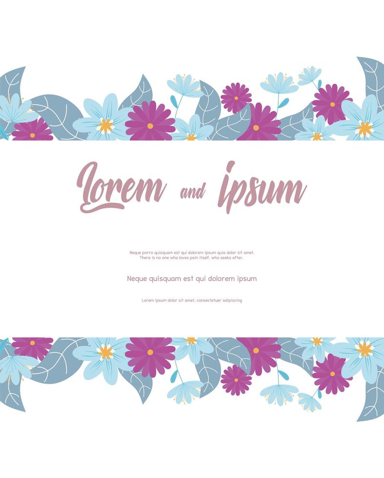 tarjeta de boda vertical floral vector