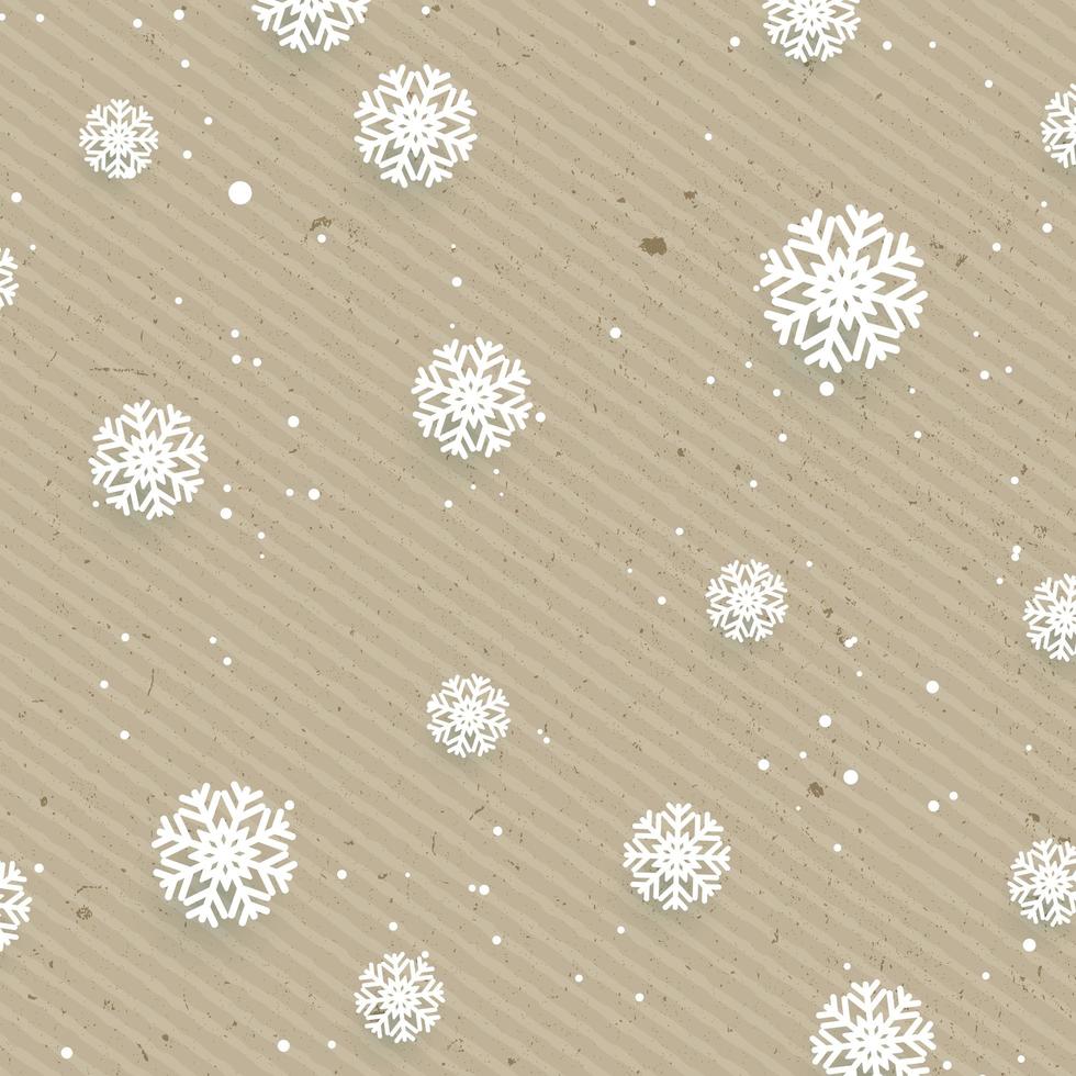 Copos de nieve de Navidad sobre fondo de cartón grunge vector