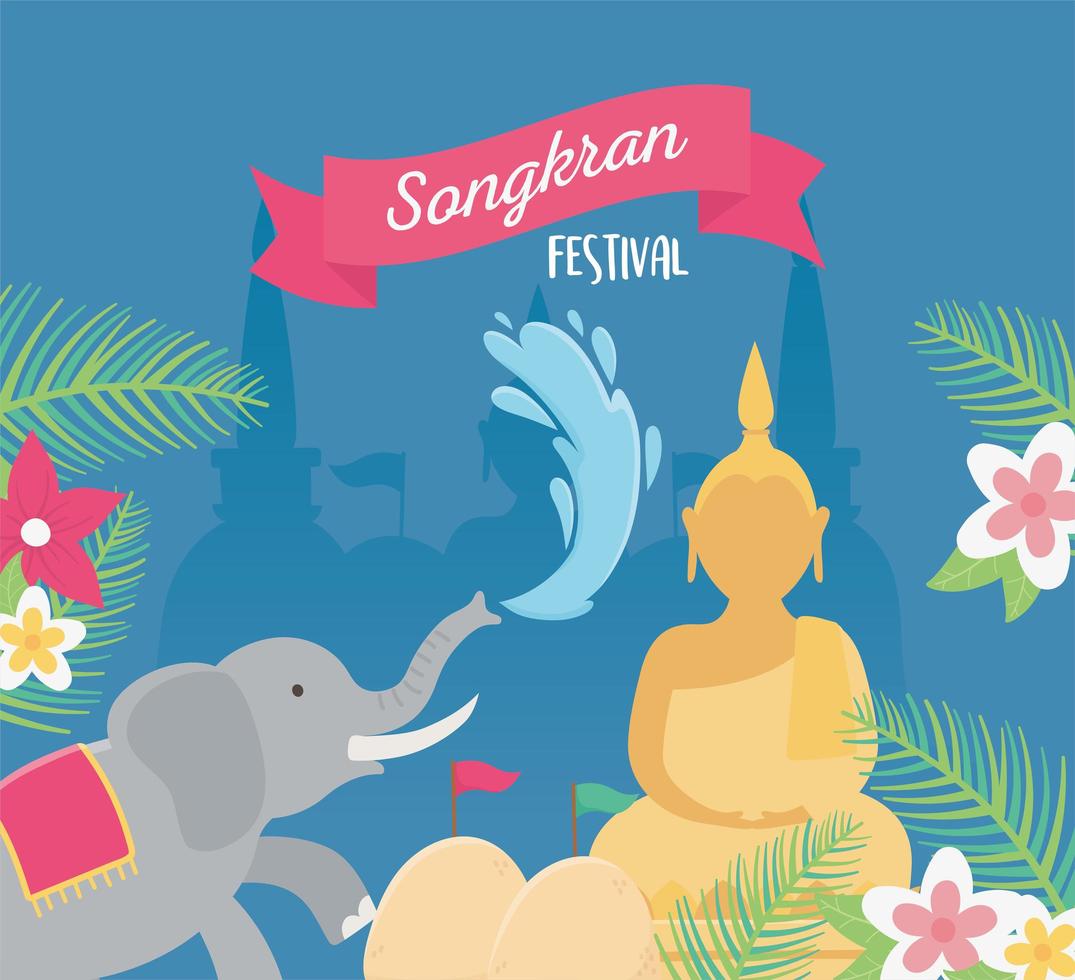 Songkran Festival celebration vector