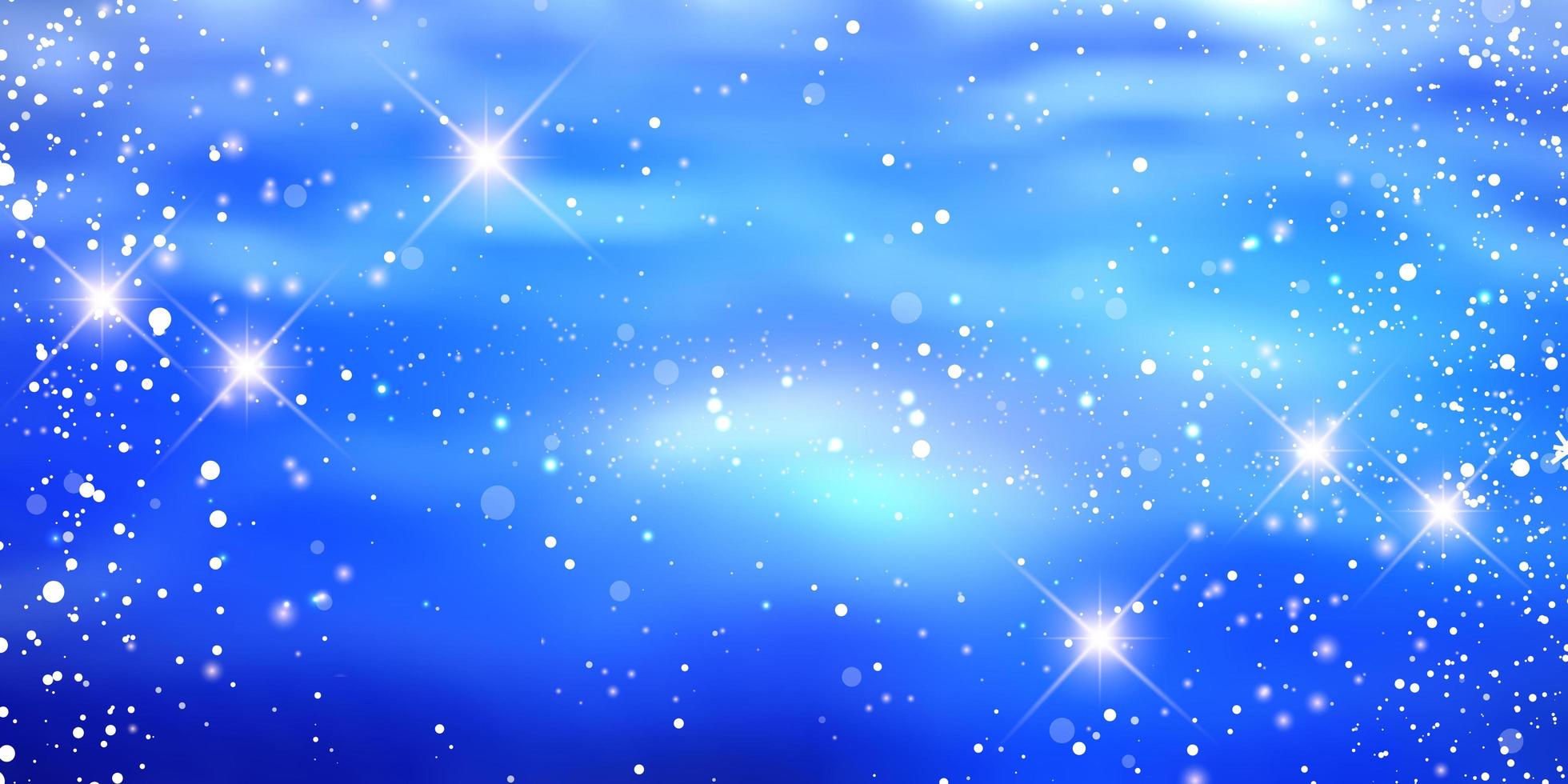 banner navideño con diseño de copos de nieve y estrellas vector