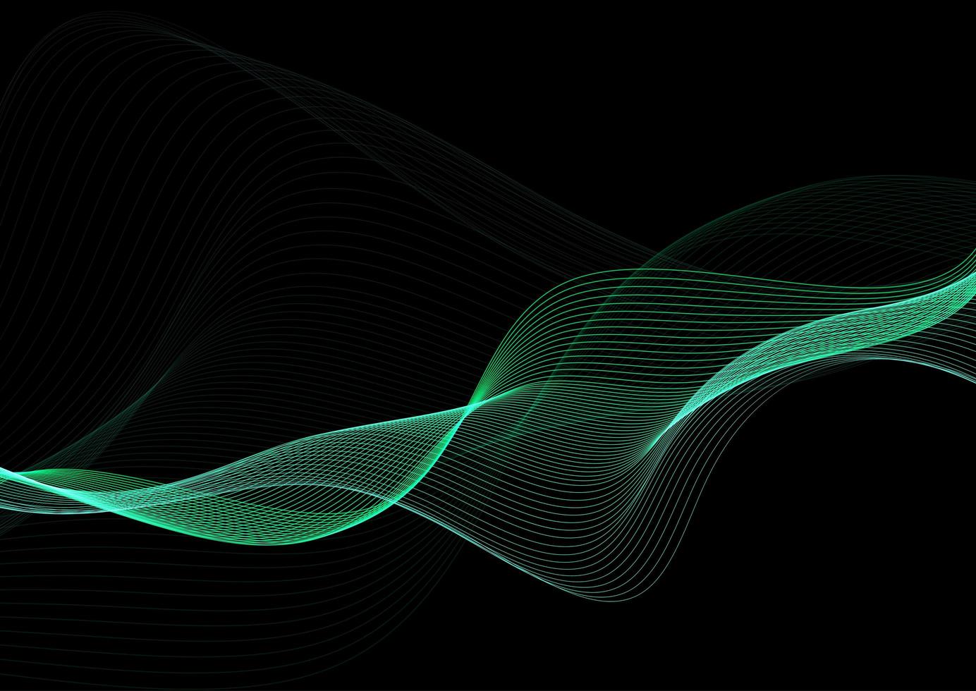 Green flowing waves design vector