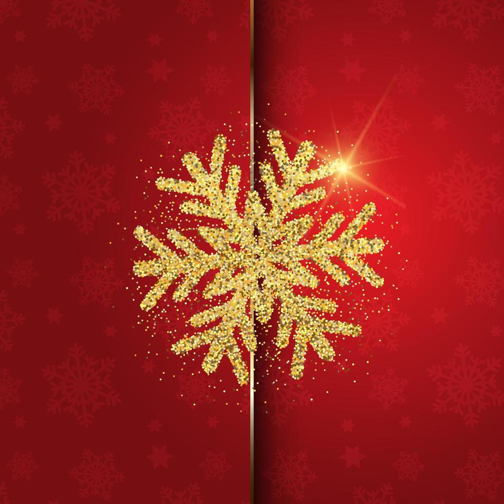 Christmas background with glittery snowflake design vector