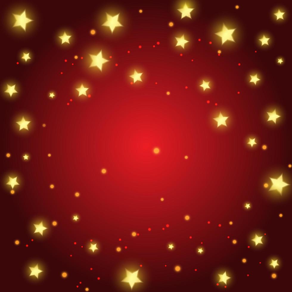 Christmas background with golden stars design vector