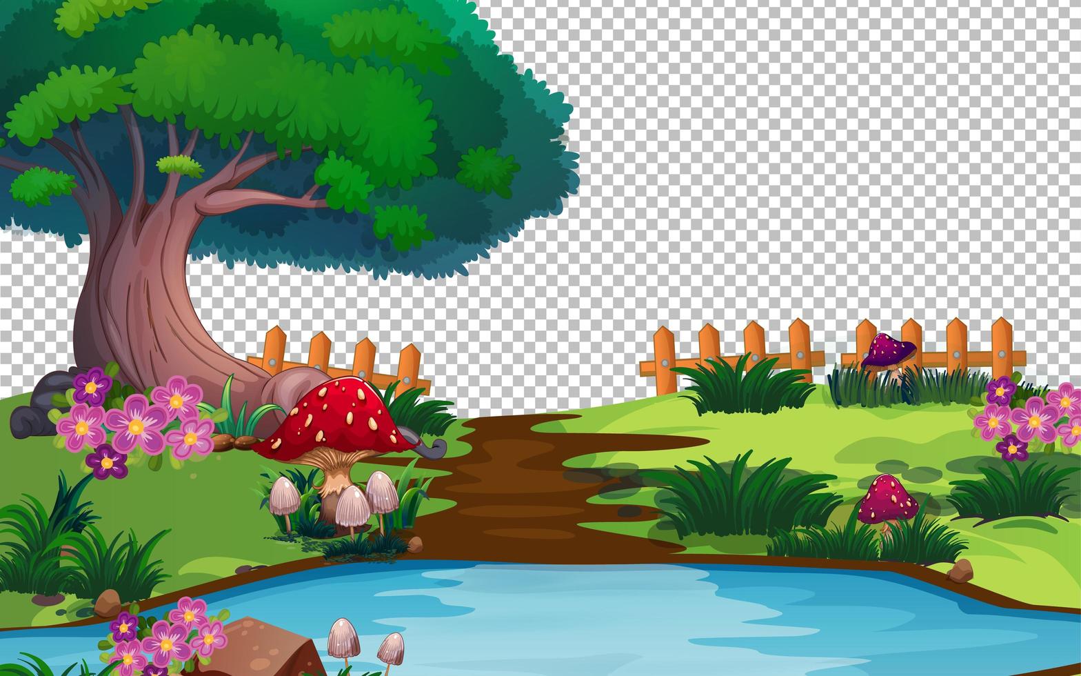 Fairy garden theme vector