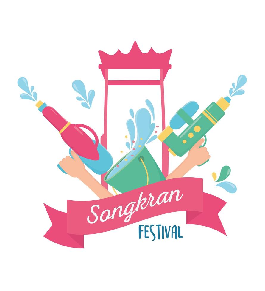 Songkran Festival celebration vector