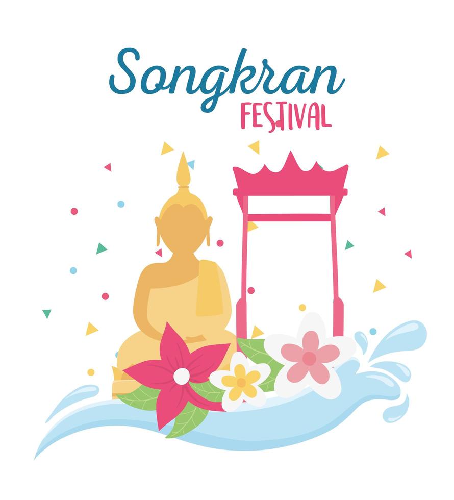 celebración del festival songkran vector