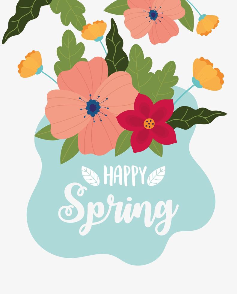 banner de celebración de primavera feliz vector