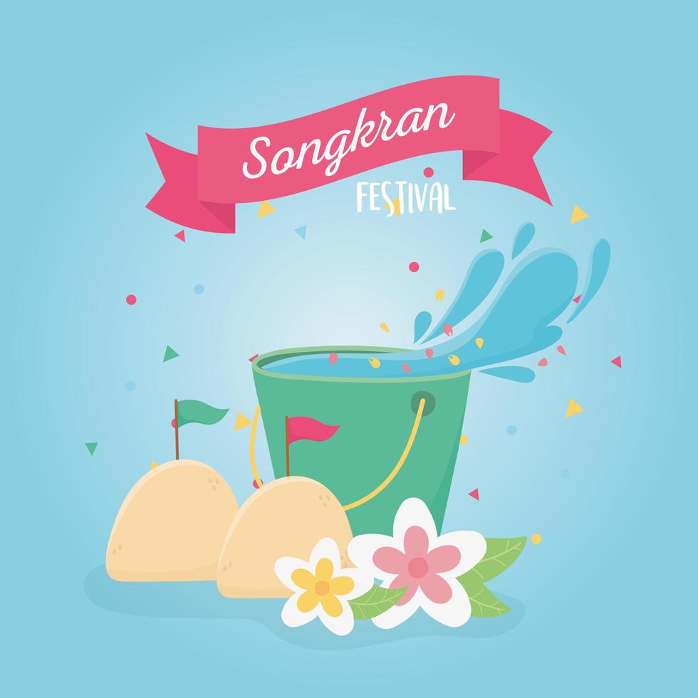 Songkran Festival celebration vector