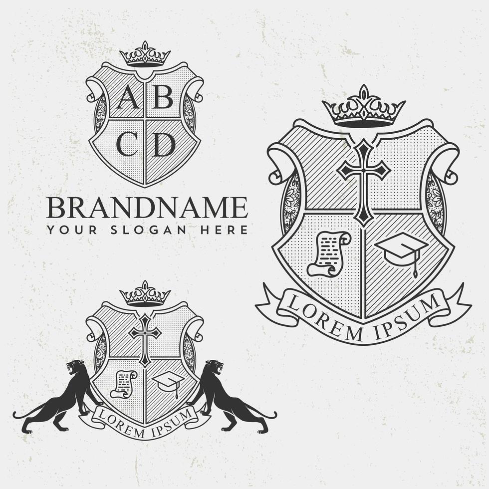 Royal crest design set vector