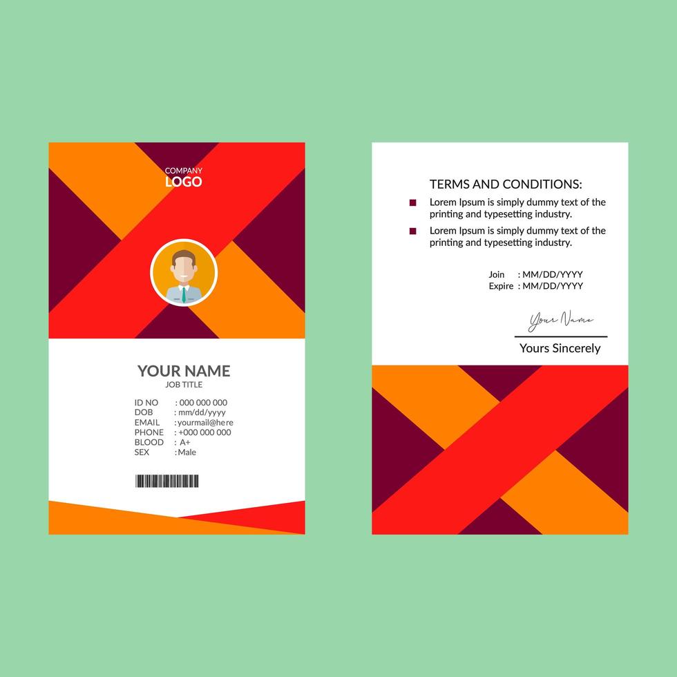 ID card design template vector