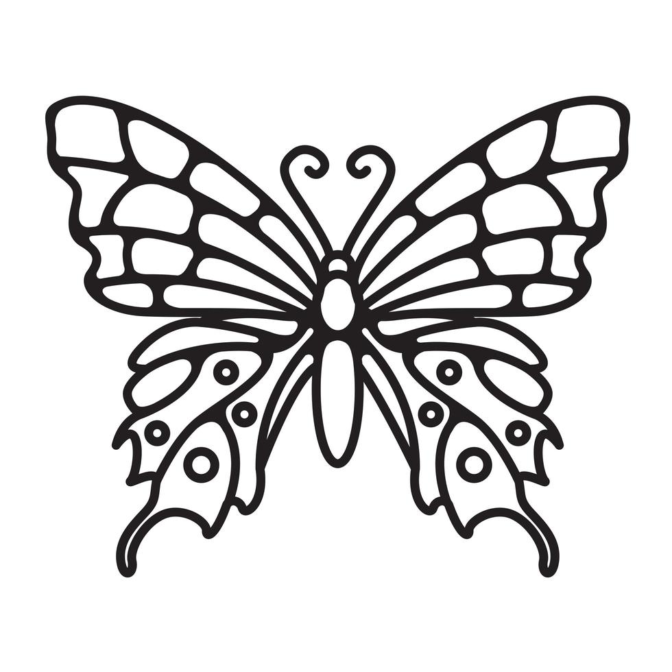 Simple line art butterfly design vector