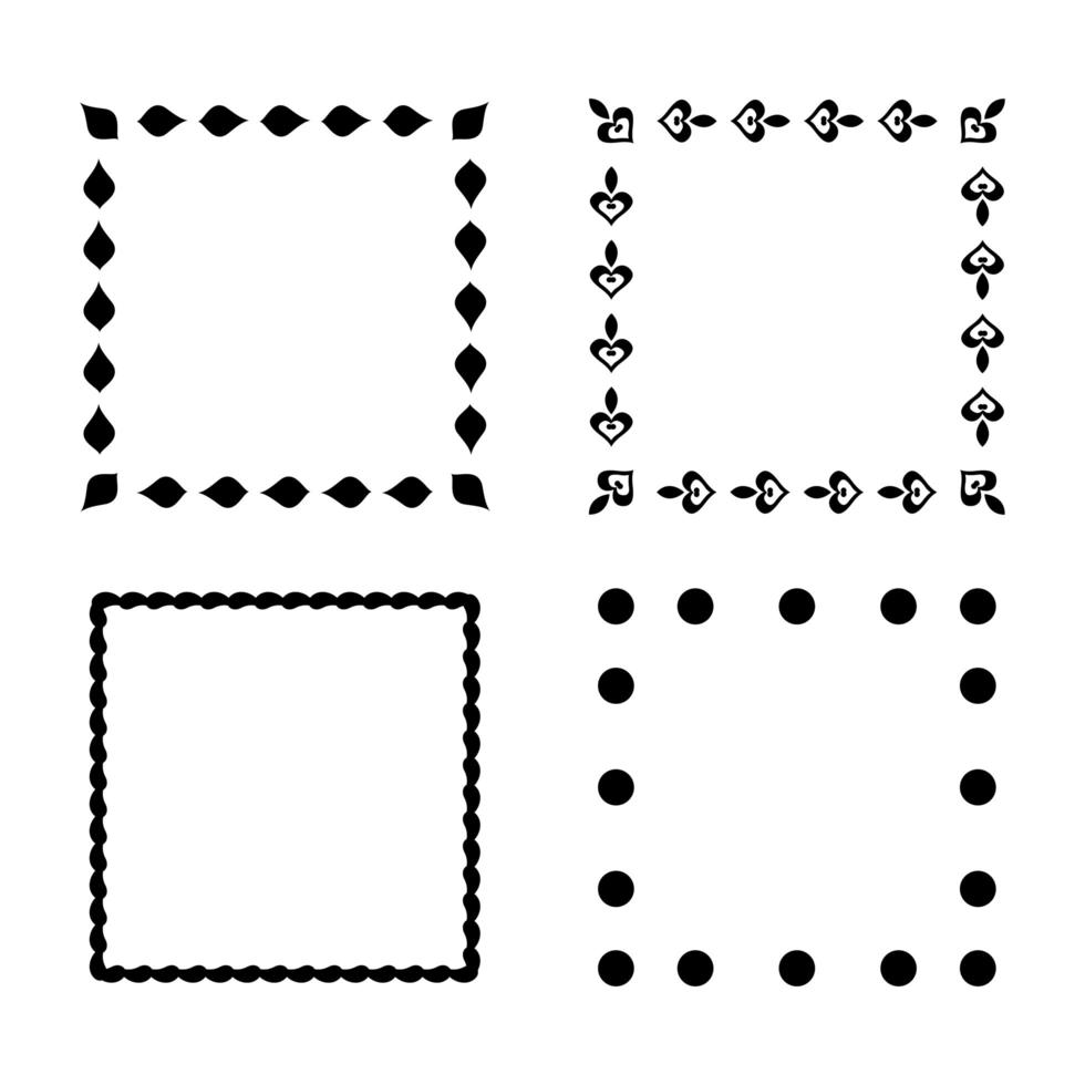 Decorative border set of 4 borders vector